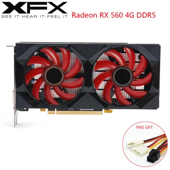 XFX AMD Radeon RX560 4 GB DDR5 videokartes AMD GPU 128 Bitu RX560D Gaming PC Grafikas Karte, Datora Spēlētājs Izmanto RX560 Karte