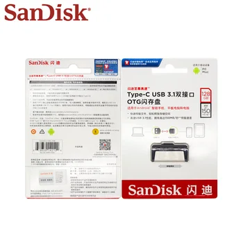 Jaunas Sandisk 128GB SDDDC2 Extreme high speed Tipa C USB3.1 Dual OTG USB Flash Drive 64GB Pen Drive 32GB PenDrive U Diska 256 gb