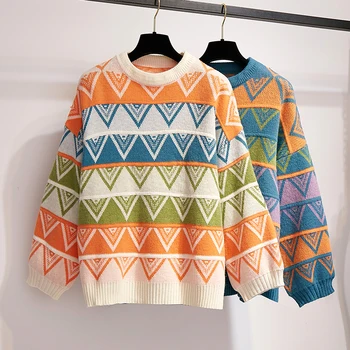 Brīvs dimanta īss džemperis ar garām piedurknēm slinks džemperi mētelis, bikses bikses sieviešu ikdienas apģērbs rudens apģērbu komplekts korejas modes