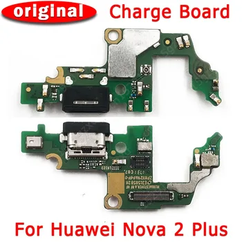 Sākotnējais Uzlādes Ports Huawei Nova 2 Plus Nova2 2Plus USB Maksas Kuģa PCB Dock Connector Flex Nomaiņa Rezerves Daļas