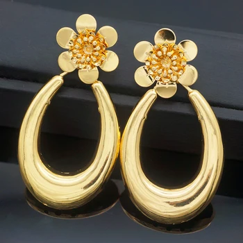 Kāzu kritums COPER auskari, rotaslietas auskari dāvanu zelta liels auskari āfrikas sievietēm kristāla auskari vairumtirdzniecības cenu