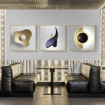 Mūsdienu Audekls Gleznošanai Plakātu un Drukas Dzīvojamā Istaba Guļamistaba Dekorēšana Modes Metāla Tekstūru Zelta Bildes Sienu Mākslas Mājas Dekoru