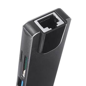 8-in-1 Multiport Tips-C USB CENTRMEZGLU ar HDMI saderīgu USB 3.0 Sieviešu Aux Portu Adapteri Ātri Gigabit Ethernet Dongle for MacBook Pro
