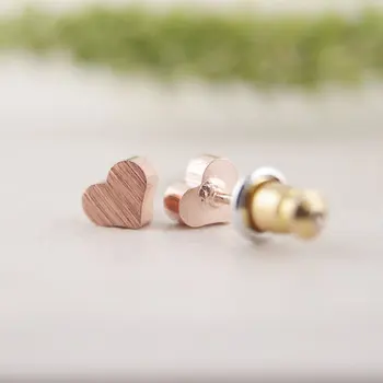 Modes Klasika matēts gredzens sirds Maz, persiks sirds auskariem Vairumtirdzniecības 30Psc