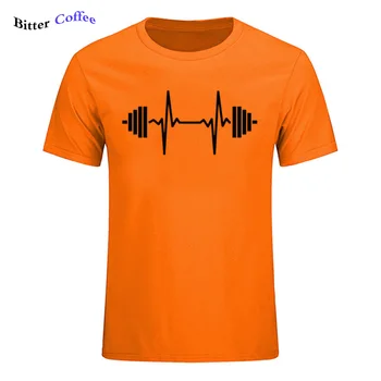 Fitness Ir Stienis Dzīves Sirdsdarbība Smieklīgi T-Kreklu, Lai Cilvēks Īsām Piedurknēm O-Veida Kakla Kokvilnas Kultūrisms, Sporta T Krekls Vingrošanas Zāles Apģērbs