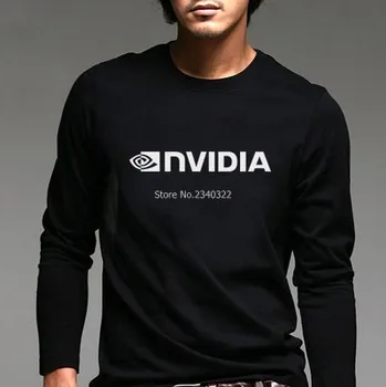 Jauna rudens pavasara NVIDIA T-krekls ar garām piedurknēm auto fani kokvilnas pilnu piedurknēm T krekls