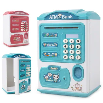 Pirkstu nospiedumu Cūciņa Banka Lielu Naudas Kaste Ietaupījumu Kaste Monētām Mūzikas ATM Elektronisko Monētas Naudas Piggybank Bērniem Ziemassvētku Dāvanu