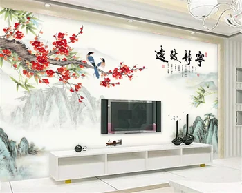 Beibehang Custom modes dekoratīvās glezniecības, 3d tapetes Ķīniešu tintes ainavu ūdenskritums TV fona wall papers mājas dekoru