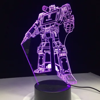 Tālvadības pults Touch Switch Transformācijas robots Darbības Rādītāji Rotaļlietas 3D Lampu 7 Krāsas, Mainīt Gultas Nakts Gaisma Bērniem Dāvanu