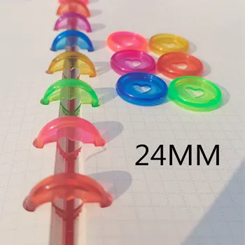 Plastmasas saistošu gredzenu 100PCS24MM jelly krāsu mīlestība nomaināmās saistošu sprādzes grāmatu gredzenu nomaināmās saistošu disku sprādzes