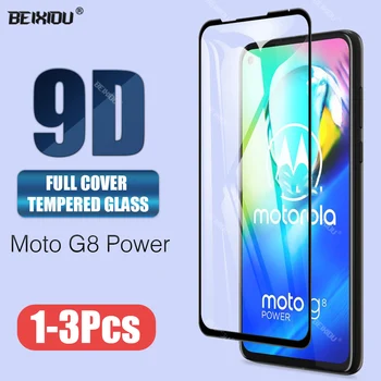 9D Rūdīta Stikla Motorola Moto G8 Jaudu Pilnībā Segtu Ekrāna Aizsargs, rūdīta stikla Motorola Moto G8 Jauda Lite filmu