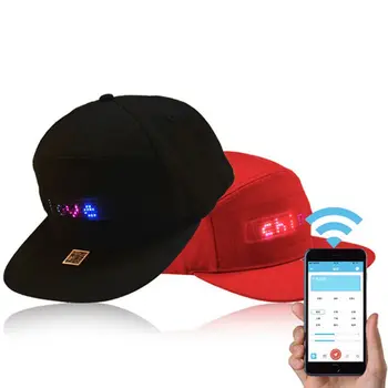 Vīrieši Sievietes Bluetooth LED APP Kontrolē Beisbola Cepure Ziņu Displejs Hip Hop Klp