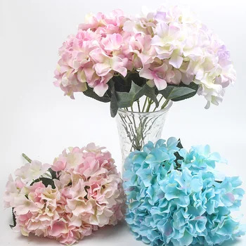 5heads mākslīgie ziedi hydrangea filiāle mājās, kāzu dekori zīda plastmasas puķu augstas kvalitātes viltotas ziedu puse, telpu dekorēšana