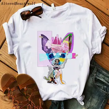 Čihuahua skūpsti dizains, t-kreklu 2019 sieviešu modes gudrs t-krekls, es Mīlu Chihuahua suns drukāt sievietes ikdienas vasaras modē, topi, t-veida
