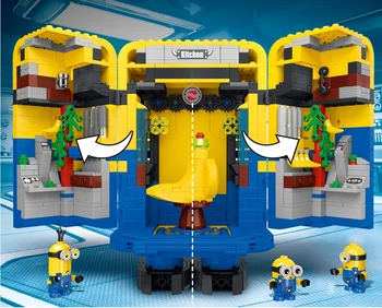 Mazā dzeltenā cilvēks Bob 01002-01003 celtniecības bloki komplekts ķieģeļu klasisko filmu modeli, bērnu rotaļlietas bērnu dāvanas Ziemassvētkiem