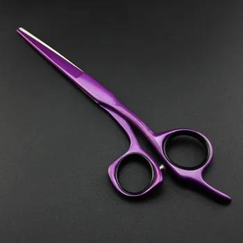 Profesionālās japānas tērauda 440 5 5.5 6 collu violeta matu griešanas šķēres frizētava makas frizūra šķērveida frizieru šķēres šķēres