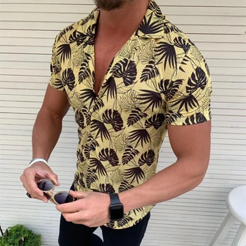 Vīriešu Krekls 2020. Gada Vasaras Karstā Pārdošanas Modes Ikdienas Krekli Ar Īsām Piedurknēm Drukāts Krekli Īstermiņa Piedurknēm Vīriešu Topi, Blūzes