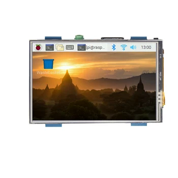 3.5 Collu Aveņu Pi Touch Screen TFT LCD Displejs HDMI + Dzesēšanas Ventilators + Heatsinks + Acrylice Gadījumā Aveņu Pi 4 Modelis B/3B+
