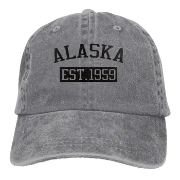 Alaska EST 1959 Tendence Drukāšanas Kovboju Cepuru Modes Beisbola cepure Vīriešiem un Sievietēm Zibspuldzi