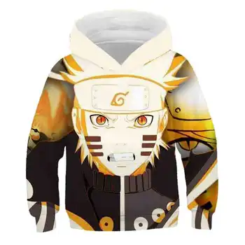 Japāņu anime Naruto Sasuke 4-14 Gadi Zēni Meitenes Krekls Zēnu, Meiteņu Kids fashion 