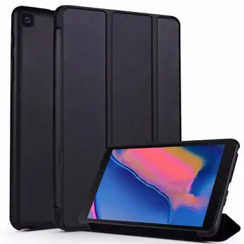 Cover Stand Fashon Trīs reizes TPU Tablete Aizsardzības Apvalks priekš Samsung Galaxy Tab Ādas 8.0 Collu 2019 P200 P205 Gadījumā Coque+pildspalva