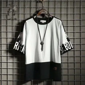 Vasaras korejiešu Hip Hop T Streetwear Topi Gadījuma Lielgabarīta Rāvējslēdzēju T-kreklu apdruka Vīriešu Apģērbs Forši Mīksti Punk Japāna T Krekli Vīriešu