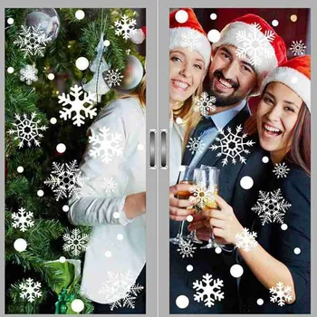 Ziemassvētku Balta Sniegpārsla Ziemassvētku Sienas Uzlīmes, Stikla Loga Dekoratīvās Uzlīmes, Ziemassvētku Rotājumi Mājās Jaunā Gada Dāvanu
