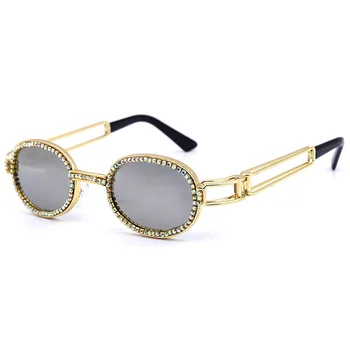 Vintage Personības Saulesbrilles BrandDesigner Dimanta Saulesbrilles Sieviešu Steampunk Multicolor Rhinestone Toņos UV400 Oculos
