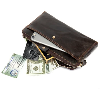WESTAL seifs vīriešu īstas ādas vīriešu sajūgs soma vīriešu maku kredītkartes īpašnieks slim naudas maiss tālruņa pases vāciņu 9041