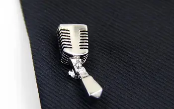 Mini Mikrofons Piespraudes Pin Žetons Vara Izgatavota Broša Krekls Nozīmītes Vīriešu Uzvalku, Kleitu, Atloks, Uzlīmes, Rotaslietas, Dāvanu Vairumtirdzniecība 10pcs/daudz