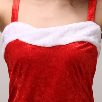 Ziemassvētku Un Jaunā Gada Pieaugušo Santa Klausa Apģērbā Ar Cepuri, Apmetni Deluxe Džinglu Svētku Sarkano Kleitu Uz Augšu Cosplay
