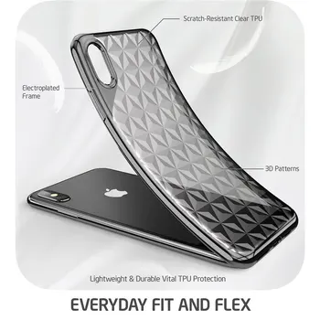 I-BLASON iPhone Xs Max Gadījumā 6.5 collu Matricu Slim Elastīgu Skaidrs, TPU Aizsardzības Gadījumā ar Electroplated Metāla Buferi