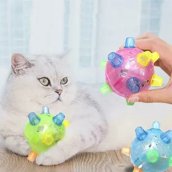 Sunim Lēkt Rīcības Bumbu Jautrības Dejas Bumbu Pet Kvēlojošs Bumbu Rotaļlieta Lēkt praktiski izturīgu portatīvo Mājdzīvnieki rotaļu bumbiņas