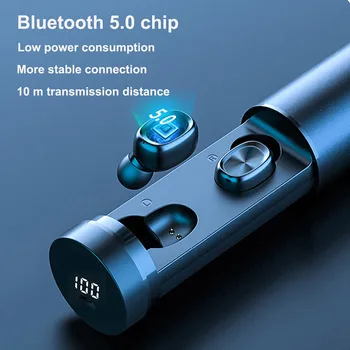 Bezvadu Austiņas Ar Mikrofonu Sporta 8D HIFI Bluetooth5.0 Austiņas un Earbuds Trokšņa Samazināšanas TWS-B9 LED-Displejs Spēļu Austiņas
