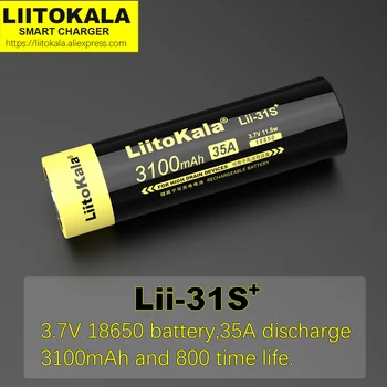 LiitoKala 18650 Akumulatoru Lii-35S Lii-31S 3,7 V Li-ion 3500mAh 3100mA akumulatora augstas drenāžas ierīcēm.