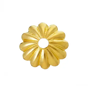 DoreenBeads Vara Pērlīšu Cepurītes Ziedu zelta Krāsu(Fit 6mm-8mm Krelles)6mm x 6mm(2/8