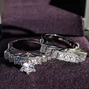 925 sterling sudraba radošas kāzu gredzenu komplektu par sieviešu iesaistīšanos lielo zīmolu vairumtirdzniecības rotaslietas jubilejas dāvanu moonso r4989