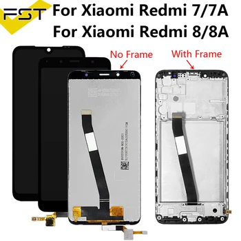 Par Xiaomi Redmi 7 Redmi 7.A Redmi 8 Redmi 8.A LCD Displejs Ar Touch Screen Digitizer Sensors Ar Rāmi Ar Komplektiem