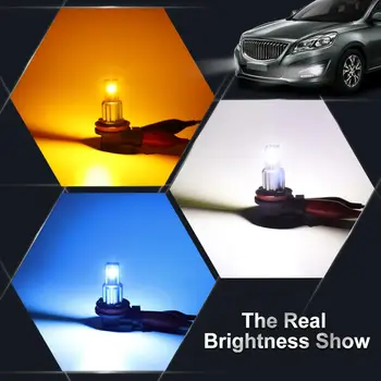 2gab H8, H11 HB3 9005 HB4 9006 LED Auto Miglas Lukturi Automobiļu Miglas Lampas 12V Balta, Dzeltena, Ice Blue