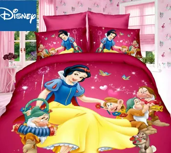 Viena izmēra sniegbaltīte gultas komplekts meitenēm gultas apdare dvīņu sega sedz dzīvoklis lapa 3/4gab bezmaksas piegāde princese Veicināšana