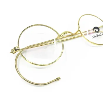 Vintage Apaļas Stieples Loka Briļļu ietvaru Pilnībā Loka Auss Āķi Brilles Metāla Brilles Briļļu Rx iespēja