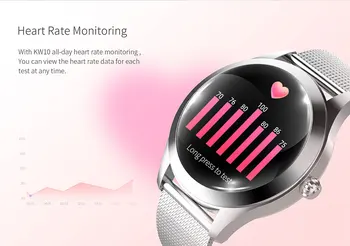 KW10 Ūdensizturīgs Smart Watch Sievietes Skaisto Rokassprādzi Sirds ritma Monitors Miega Uzraudzības Smartwatch Savienojumu IOS Android PK S3 grupa