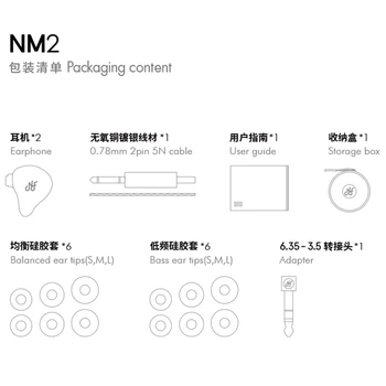 NF Audio NM2 Dual Dobumā Dinamisku In-ear Monitor Austiņas 2Pin 0.78 mm Noņemams Kabelis IEM ar 6.35 līdz 3.5 Adaper