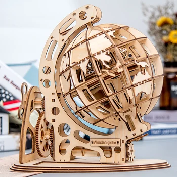 Lāzera Griešana 3D Koka Puzles Samontēti Radošo Mehāniskās Transmisijas Antikvariāts Rotaslietas Lodziņā Modelis, Salikts Rotaļlieta Dāvana