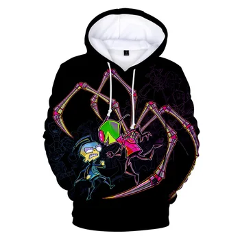 Jaunu Iebrucējs Zim Hoodies Vīrieši/sievietes ar garām Piedurknēm Krekls 3D Drukas pelēkā vārna Lielajam pusaudžu Hip Hop Zaudēt Streetwear zēnu Džemperis