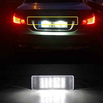 2X Automašīnas Aizmugurējā 18 LED SMD Licences Numura zīmes Apgaismojuma Lampas 6000K Par Peugeot 106 207 307 308 Par Citroen C3, C4, C5, C6, C8