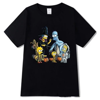 2020. gada Vasaras Jaunā Modes Simpson T Krekls Halloween Šausmu Ķirbju Laternu Harajuku T-krekli