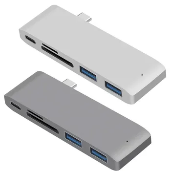 Jaunas Rumbas HDMI-saderīgam Thunderbolt 3 Adapteri USB 3.1 ar PD 3.0 Slots TF Kartes USB Pro Gaisa SD For MacBook Lasītāju Centrmezgls Portu Veids-C
