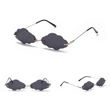 Iboode Modes bez apmales Saulesbrilles Sieviešu 2020. Gadam Vintage Mākoņi Steampunk Saulesbrilles Vīriešiem bez apmales Rozā Brilles Toņos UV400 Oculos
