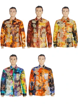 MD 2020. gadam Dashiki Vīriešu Krekli bez biksēm Āfrikas Druka Izšūšana Topi Bazin Riche Modes Krekls Hipiju Vīriešu Apģērbu Attire KC43
